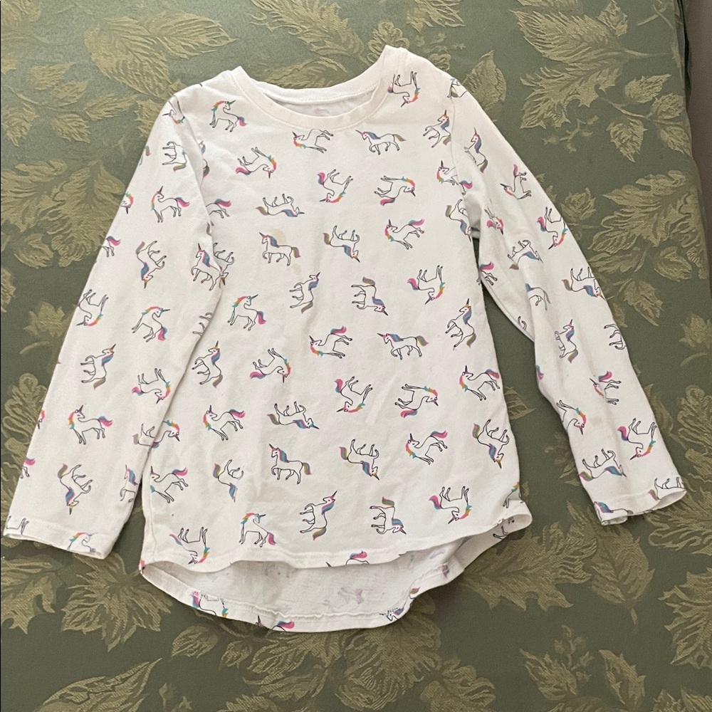 Garanimals White Unicorn Long Sleeve Tee